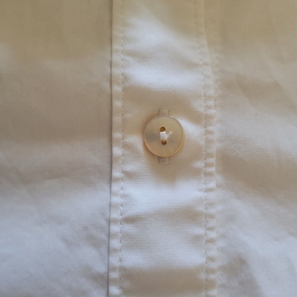 J Jill Top Shirt Womens Large White Black Embroidery Balloon Sleeve Career Basic - Picture 5 of 11